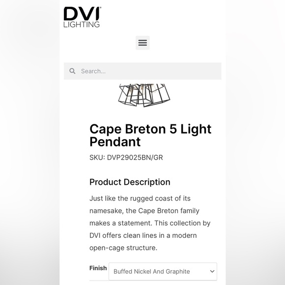 NEW in BOX stunning Cape Breton 5 pendant light in Buffed Nickel and Graphite - Picture 4 of 8